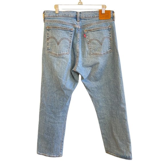 Levis Wedgie Hight Waist Crop Straight Jeans Button Fly - Picture 5 of 11